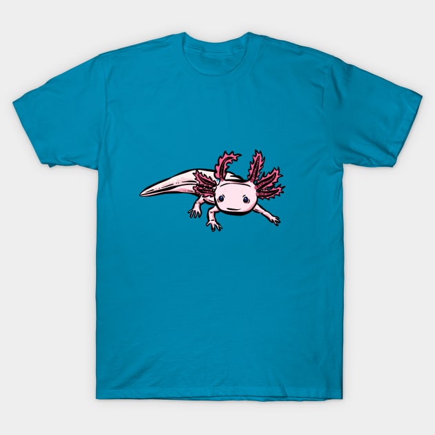 Axolotl Sea Creatures Illustration T-Shirt by Squeeb Creative